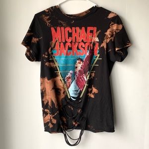 Handmade Bleached Grunge Michael Jackson Tee